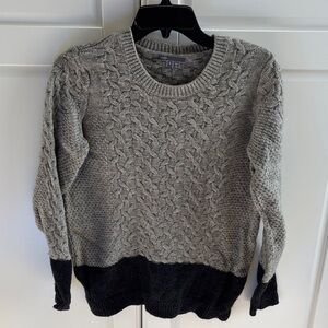 Vince Gray and Black Cable Knit Sweater